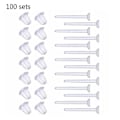 Miniatyrbillede 1 af 4: 100 sæt Plastic Øreringe Indlæg Ryg Hypoallergene klare Ear Stud Øreringe