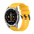 Miniatyrbillede 1 af 5: Til Garmin Epix Gen 2 22mm Horisontal Tekstur Silikone Urrem Med Fjernelsesværktøj SNC Yellow