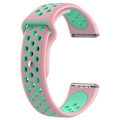 Miniatyrbilde 1 av 5: For Fitbit Versa tofarget silikonklokkerem Pink - Green