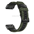 Miniatyrbilde 4 av 5: Klokkebånd i lerret og lær for Garmin Fenix5 Plus, håndleddsremstørrelse: 150+110 mm Army Green