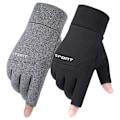 Miniatyrbilde 1 av 4: Vinter Fleece Varme Touchscreen Hansker Vindtette Sykkelhansker for Menn Kvinner Gray M