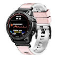 Miniatyrbilde 1 av 4: For Garmin Fenix ​​7 22 mm Plain Weave To-farget Quick Release Silikon Klokkebånd Pink White