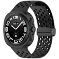 Miniatyrbild 1 av 7: SAMSUNG GALAXY WATCH ULTRA (47 MM) SILIKONBAND MED HÅL OCH MAGNETISKT SPÄNNE Svart