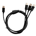 Miniatyrbild 1 av 11: 3 i 1 USB Typ C Kabel För Mobiltelefontillbehör Laddning USB C Kabel Black