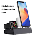 Miniatyrbild 2 av 11: 3 i 1 Skrivbordsstativ Telefonhållare Stöd för PD Snabbladdningskabel Rose gold
