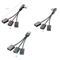 Miniatyrbild 3 av 10: 3 i 1 USB Host Strömdelare USB Adapter till USB Hane Hona Kabel null - Right bend