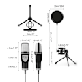 Miniatyrbild 5 av 9: Universal Mikrofoner Perfekt för Vloggning Onlinechatt USB-gränssnitt Studiomikrofoner
