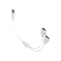 Miniatyrbild 1 av 11: Flexibel USB Y-splitterkabel USB-laddningskabel Ej för dataöverföring White