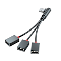 Miniatyrbild 9 av 10: 3 i 1 USB Host Strömdelare USB Adapter till USB Hane Hona Kabel null - Right bend