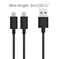 Miniatyrbild 5 av 10: Laddningskabel för 3m 2-i-1 Typ-C USB Snabbladdning för Switch-kontroll, Telefon
