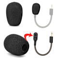 Miniatyrbild 2 av 9: 5-pack Vindskyddande Mikrofonöverdrag för BlackShark V2 Pro Headset Professionella Mikrofonöverdrag Reducerar Effektivt Brus