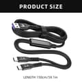 Miniatyrbilde 5 av 11: Multi Ladekabel USB C Splitterkabel 2 i 1 Hurtigladekabel 2 Type C