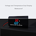 Miniatyrbild 3 av 11: Vattentät för DC 12V Voltmeter Termometer 0,28 tum Dual Display för Bil Motorc