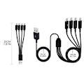 Miniatyrbild 3 av 10: Portabel 4-vägs Micro USB Laddningskabel Multi Laddningskabel Splitterkabel Black 1.5m