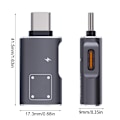Miniatyrbild 3 av 10: USB C & USB till USB A Adapter med 15W Laddningsport USB A Typ C Hona till USB C Hane OTG Adapter Dataöverföringsadapter Silver