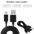 Miniatyrbild 3 av 11: USB till Typ C/USB 5Pin Data Laddningskabel 1.5A Snabbladdningskabel Type C 3m