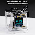 Miniatyrbild 7 av 11: WiFi Klockmodul OLED Display DIY Tid Datum Temperatur Luftfuktighet Väderprognosindikator DC5V Klocka