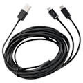 Miniatyrbild 1 av 11: Bärbar USB till Micro USB Laddningskabel Datakabel 2-i-1 Design för Bekväm Laddning Black