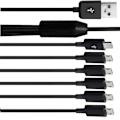 Miniatyrbild 6 av 10: USB 2.0 Typ A Hane till 6 Micro USB Hane Splitter Data Synkronisering och Laddningskontakt 1.5m