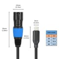 Miniatyrbillede 5 af 11: Professionel Stereo Mikrofonkabel, USB Type C Han til 3Pin XLR Han Stikkabel til Lydinterfaces 1m Black cashew flowers