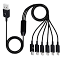 Miniatyrbild 7 av 10: USB 2.0 Typ A Hane till 6 Micro USB Hane Splitter Data Synkronisering och Laddningskontakt 1.5m