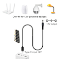 Miniatyrbild 2 av 10: 65W USB C PD Laddare 8-i-1 USB C PD till 12V 3.5/4.0/4.8/5.5mm Strömförsörjningskabel för LED-remsa Router