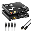 Miniatyrbild 1 av 10: 192KHz DAC Digital-till-analog-omvandlare Volymkontroll Digital Optisk Koaxial till Analog Stereo L/R RCA 3,5 mm Adapter