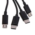Pikkukuva 6 / 11: USB C - Micro USB + Type C universaali latauskaapeli puhelimille ja useille laitteille White
