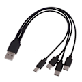 Miniatyrbild 11 av 11: USB Multi Laddningskabel 1/2/3/4 i 1 Multipla Telefonladdare Sladd USB C Multi Kabel med Typ C Port för Telefoner Surfplattor null - One for three