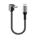 USB C Snabbladdningskabel Platt Nylonkabel 60W Kraftfullt Stöd Snabb Dataöverföring Typ C Kabel 25cm elbow