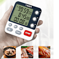 Miniatyrbild 2 av 10: Digital Dubbel Kökstimer 3 Kanaler Räkna Upp/Ner Timer Matlagningstimer Stoppur Stor Display Justerbar Volym