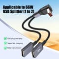 Miniatyrbillede 3 af 8: Nylonflettet multifunktions USB til Type C/USB-kabel med 90 graders understøttelse Type C USB female - Elbow