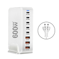 Miniatyrbild 9 av 10: 600W GaNs Laddare Bärbara Datorer USB C USB A Snabbladdning PD Laddning för Telefonladdare Black EU Plug