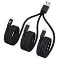 Miniatyrbild 10 av 10: Multi Laddningskabel Flätad Universell 3 i 1 Multipla USB-kablar Laddningssladd med Typ-C Micro USB Portkontakt Red 120cm