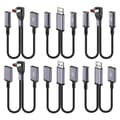 Miniatyrbillede 8 af 8: Nylonflettet multifunktions USB til Type C/USB-kabel med 90 graders understøttelse Type C USB female - Elbow
