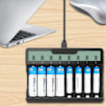 Miniatyrbild 9 av 11: Snabbladdare Avancerad 8-slots Batteriladdare Passar för AAA AA Batterier