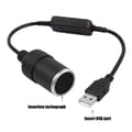 Miniatyrbillede 6 af 9: 2xUSB Han til Biludtag Hun Socket Konverter Kabel 5V til 12V Boost Ledning