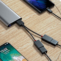 Miniatyrbild 10 av 11: 1 Hane till 2 Hona Förlängningssladd Strömadapter Konverterare Kabel för Resor null - A model