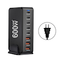 Miniatyrbild 1 av 11: 600W GaNs Laddare Bärbara Datorer USB C USB A Snabbladdning PD Laddning för Telefonladdare Black US Plug