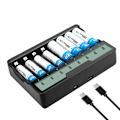 Miniatyrbild 7 av 11: Snabbladdare Avancerad 8-slots Batteriladdare Passar för AAA AA Batterier