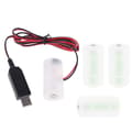 USB-strömadapter ersätter 1-4st 3V 4.5v 6V AM2 LR14 C batterieliminator D