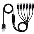 Miniatyrbild 10 av 10: USB 2.0 Typ A Hane till 6 Micro USB Hane Splitter Data Synkronisering och Laddningskontakt 1.5m