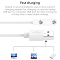 Miniatyrbild 8 av 11: Magnetisk Laddningskabel USB Laddare Sladd Strömadaptrar Kabel för 5/4/2-pin 2.5-17mm Avstånd Intelligenta Klockor 2 pins 4.0mm x 12.3m - Reverse