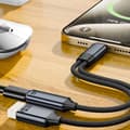 Miniatyrbilde 6 av 11: USB C OTG-kabel telefonadapter 2-i-1 Type C til USB 2.0-adapter med 100W lading Grey Type C Type C