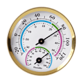 Miniatyrbild 1 av 10: Kvalitets Termometer Trådlös Inomhus Utomhus Väder Rund Hygrometer Guld
