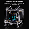 Miniatyrbild 8 av 11: WiFi Klockmodul OLED Display DIY Tid Datum Temperatur Luftfuktighet Väderprognosindikator DC5V Klocka