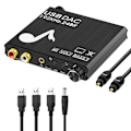 Miniatyrbild 9 av 10: 192KHz DAC Digital-till-analog-omvandlare Volymkontroll Digital Optisk Koaxial till Analog Stereo L/R RCA 3,5 mm Adapter