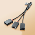 Miniatyrbild 5 av 10: 3 i 1 USB Host Strömdelare USB Adapter till USB Hane Hona Kabel null - Right bend