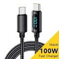 Miniatyrbild 9 av 11: 00W USB-C till USB-C-kabel med Display 3.3ft 5A PD - Typ C till Typ C-kabel Supersnabb Laddning USB-C-kabel för Smartphone