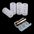 Miniatyrbild 2 av 8: 4 st. Standard AA-batteri till storlek C-batteri omvandlare Plastbatteriadapterlåda
